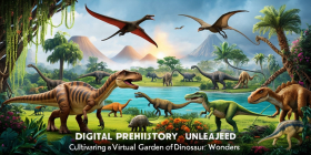 Digital Prehistory Unleashed: Cultivating a Virtual Garden of Dinosaur Wonders