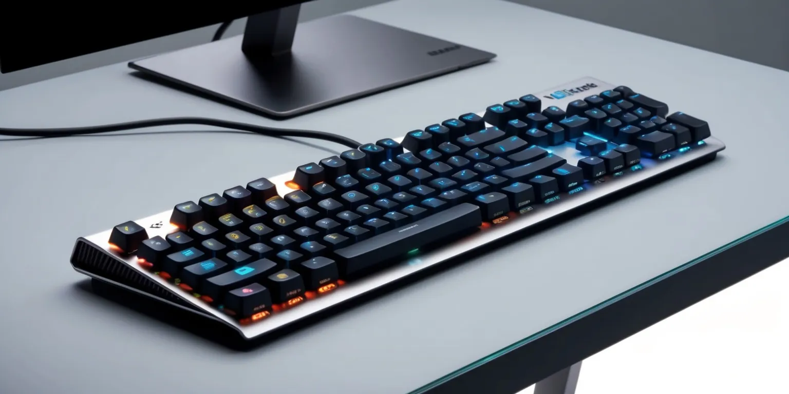 A high-quality, detailed image of a Corsair Vanguard Pro 96 keyboard, showcased on a sleek, modern desk with a subtle, neutral-colored background, the keyboard's durable, premium construction and vibrant, customizable backlighting are prominently displayed, with a focus on the keyboard's unique features, such as its compact tenkeyless design, media controls, and macro keys, the image highlights the device's sleek, professional aesthetic, with a mix of metallic and matte finishes, and a range of colors, including Corsair's signature blue and silver hues, the keyboard's cables and connectors are neatly managed, and the overall composition is clean, minimalist, and well-lit, with a shallow depth of field, drawing the viewer's attention to the keyboard's intricate details and advanced features.