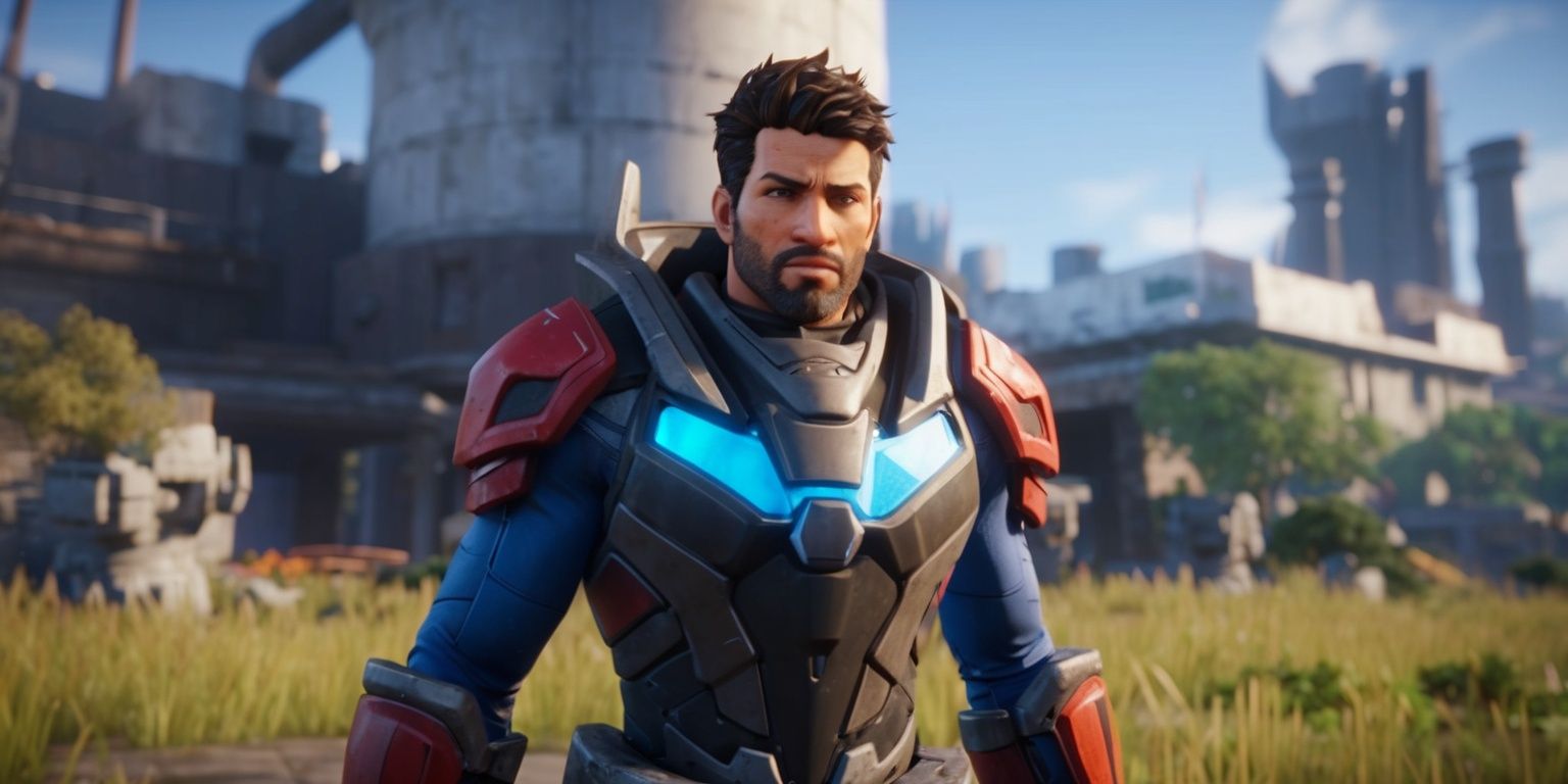 Cyber Shield Guardian game character